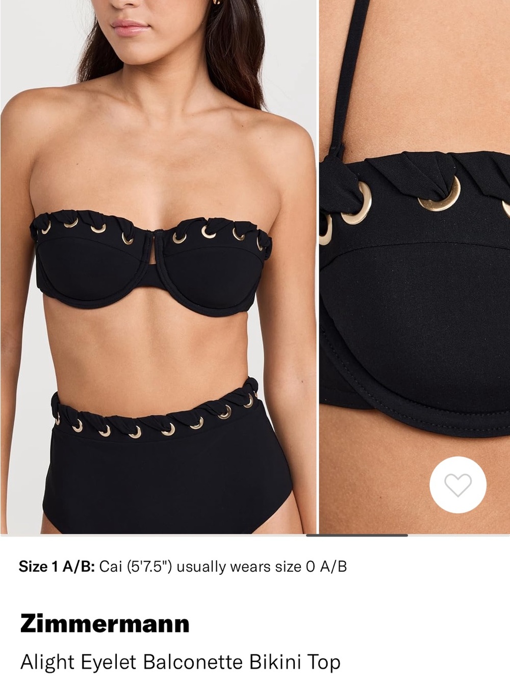 Zimmermann Black Balconette Bikini Top & bottoms